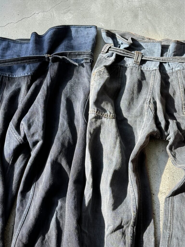 Takane Sewing Studio たかね裁縫所 デニムタイパンツ　ヘビーオンス　リネンラミーコットン