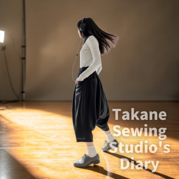 うーん。刺繍ミシンの動きに翻弄されている様です。頑張れ！たかね！